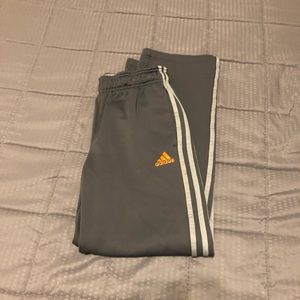 Adidas boys gray/orange thermal sweatpants